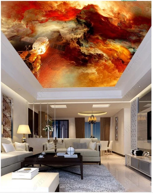 Cheap Waterproof Ceiling Mural Wallpaper 3D Blue Sky And White Clouds  Living Room Bedroom Ceiling Background Photo Wallpaper Wall coverings Decor   Joom