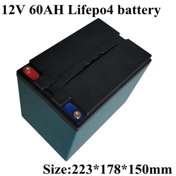

Waterproof Lifepo4 12V 60AH Lithium Battery BMS 4s 12.8V for 600W Inverter UPS Lamp Mobile Power EV Equipment + 5A Charger