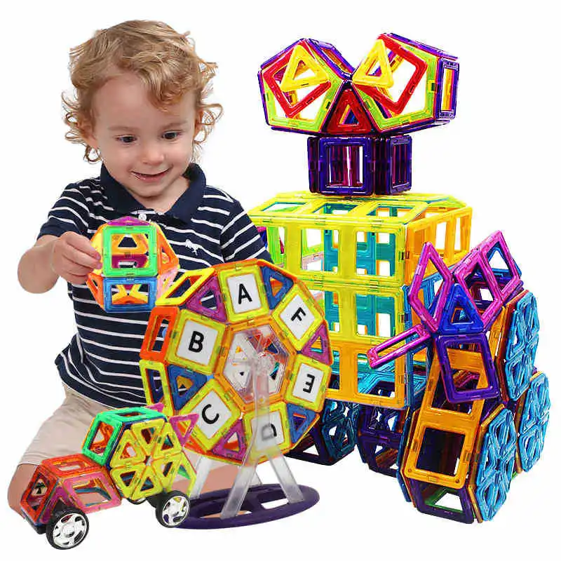 2019 New Mini Modeling Big Size DIY Magnetic Building Blocks Toys Educational Children Designer Construction  Accessories Gift 