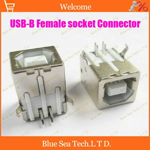 free shipping 50pcs type b socket usb female connector print socket