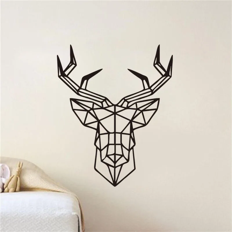 Geometry Deer Wall Stickers 3D Home Decor Kids Room Nursery Geometric