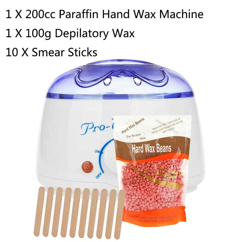 200cc 500cc Hand Wax Machine Hot Paraffin Wax Warmer Heater Body Depilatory Salon SPA Hair Removal Tool with Wax Dropshipping - Цвет: 200cc machine bead