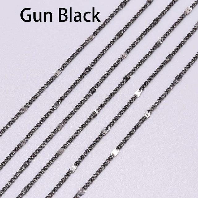 Width 1.3 1.6 2mm Metal Iron Brass Bulk Rolo Link Chains Necklace Chain Bracelet Findings Supplies For DIY Jewelry Making