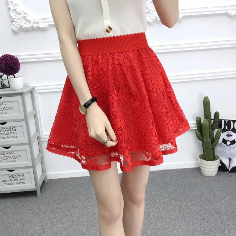 Puff Skirt Lace Skirts Female Spring And Summer Skirt New Anti Light 