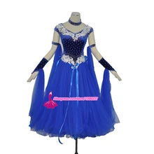 Ballroom Dance Competition Dress Top Quality Flamenco Dancing Wear For Women Blue Standard Tango Waltz Ballroom Dresses