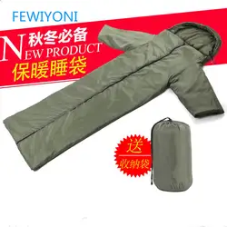 FEWIYONI Новый высокое качество хлопок кемпинг армейский зеленый спальный мешок Кемпинг Камуфляж с рукавами спальный мешок оборудование