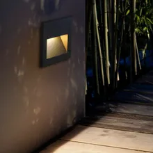 Современный дизайн светодиодный светильник, водонепроницаемый наружный лестничный светильник, алюминиевый черный квадратный пол, настенные встраиваемые угловые светильники