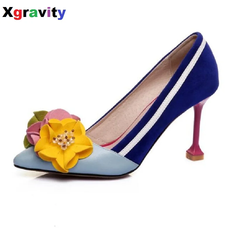 

New Arrival Lady Fashion High Heel Shoes Pointed Toe Dress Shoes Elegant Flower Closed Toe Party Summer Evening Sandals C131