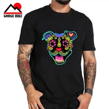 Camiseta de perro con calavera de azúcar de Pit Bull en blanco Día de los muertos camiseta de playa