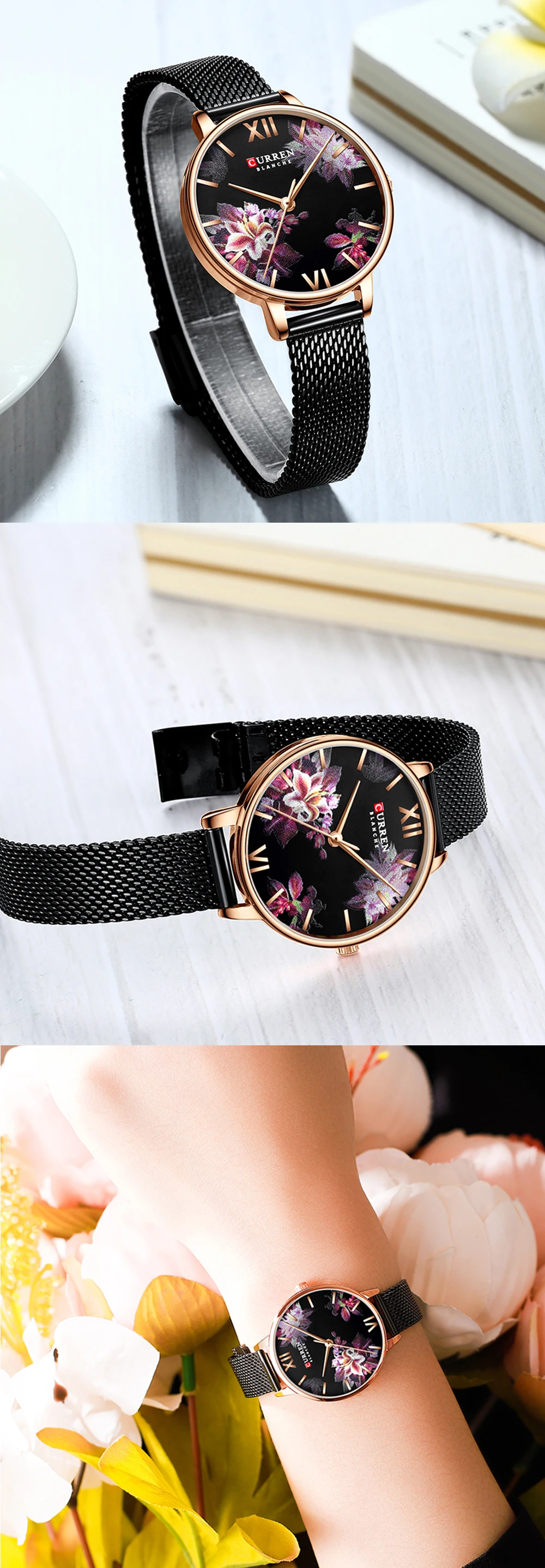 Curren Модные женские повседневные кварцевые элегантные женские роскошные часы с кожаным браслетом наручные часы relogio feminino подарок