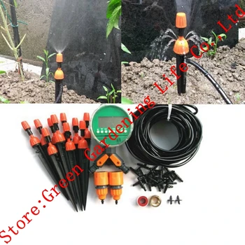 

20m 4/7mm Hose Adjustable Irrigation System Dripper Watering Kits Outdoor Irrigation System Garden Sprinklers Garden Supplies