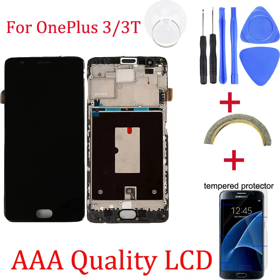 

For Oneplus 3 Replacement LCD Display+Touch Screen Digitizer assembly replacement for oneplus 3T+with Free Tools Repair kit
