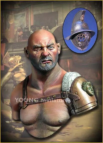 

Unpainted Kit 1/10 ancient warrior man bust Historical toy Figure Resin Kit