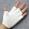 1 pair Female Half Finger Driving Gloves 1 Pcs Fashion PU Leather Fingerless Gloves For Women White Black Female Guantes Luvas ► Photo 2/6