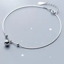 Тонкий и тонкий настоящий. 925 стерлингового серебра ювелирные изделия полированный счастливый шар& Jinjle колокол ножной браслет для детей GTLS818