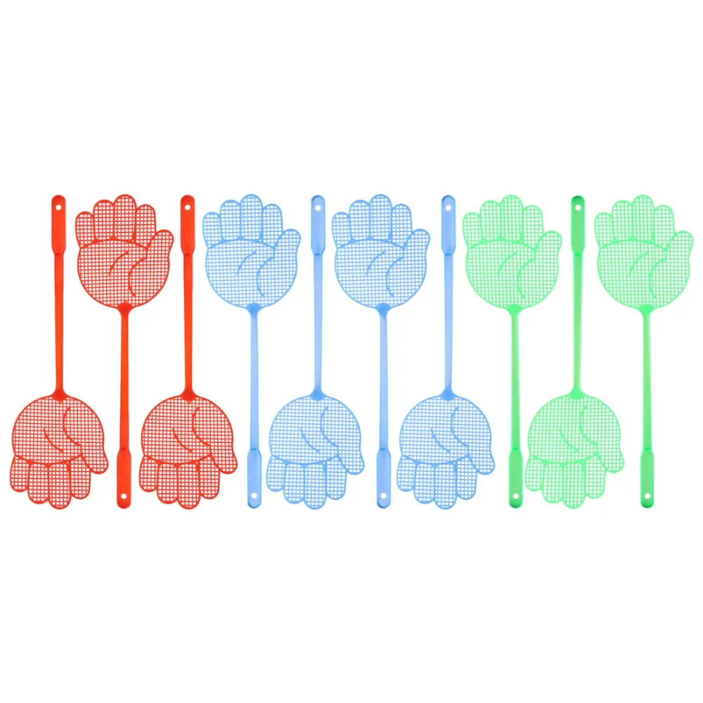 

VICTMAX 10Pcs/set Palm Pattern Plastic Fly Swatter Household Flapper Mosquito Bug Zapper Pest Control - Color Random