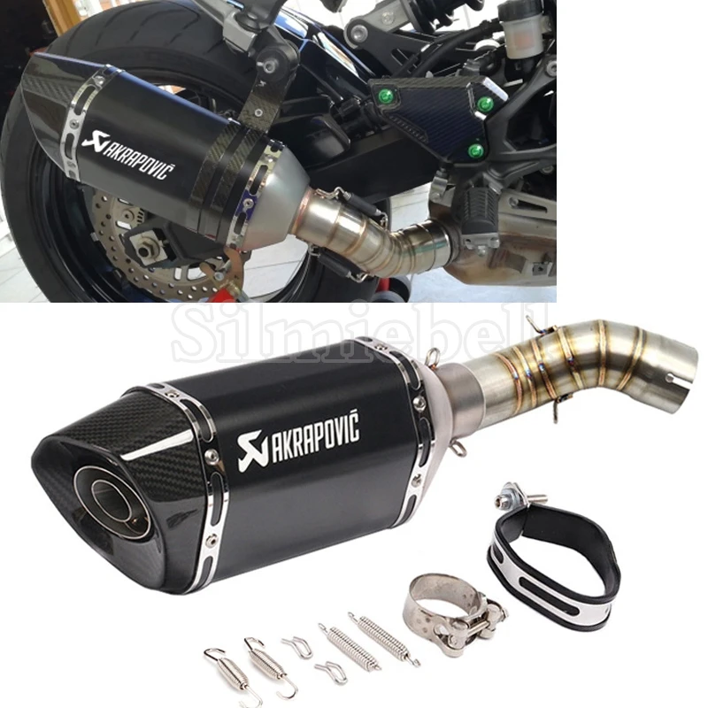 Akrapovic Moto Escape выхлопная труба мотоцикла для Kawasaki Z900 2017 2018 из углеродного волокна
