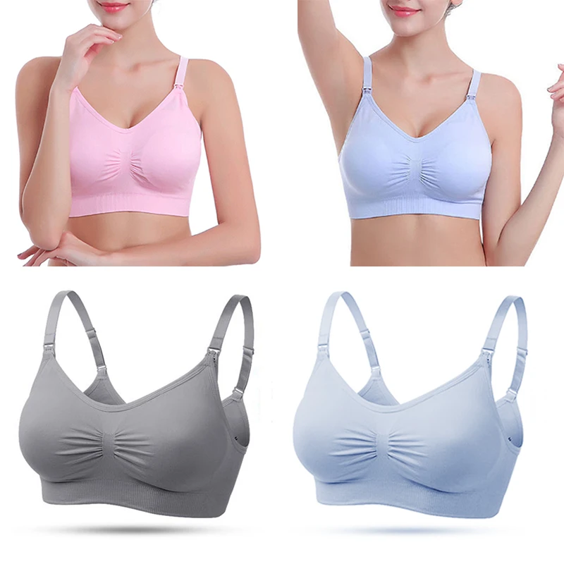 

2019 Women Mommy Nursing Bras Seamless nursing maternity bra Breastfeeding removable pads comfy Sleep Padded