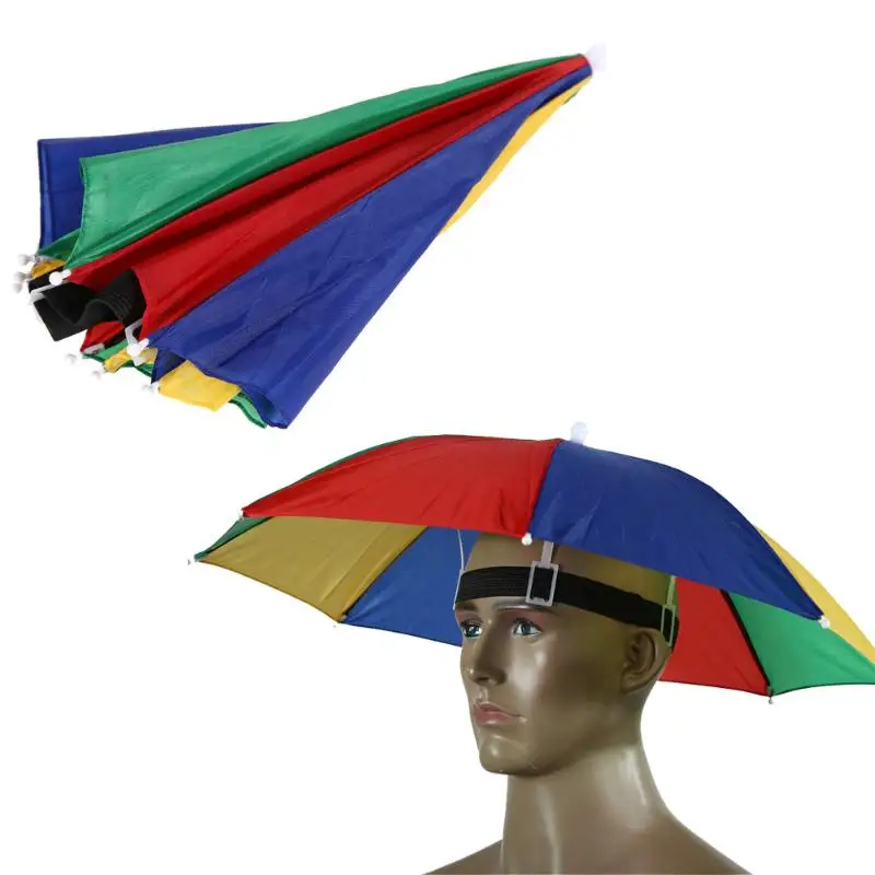 Портативный головной зонтик, анти-дождь, для путешествий, рыбалки, анти-солнце, зонтик-шляпа, Детские принадлежности для взрослых, детей/взрослых/пожилых людей - Цвет: 55cm