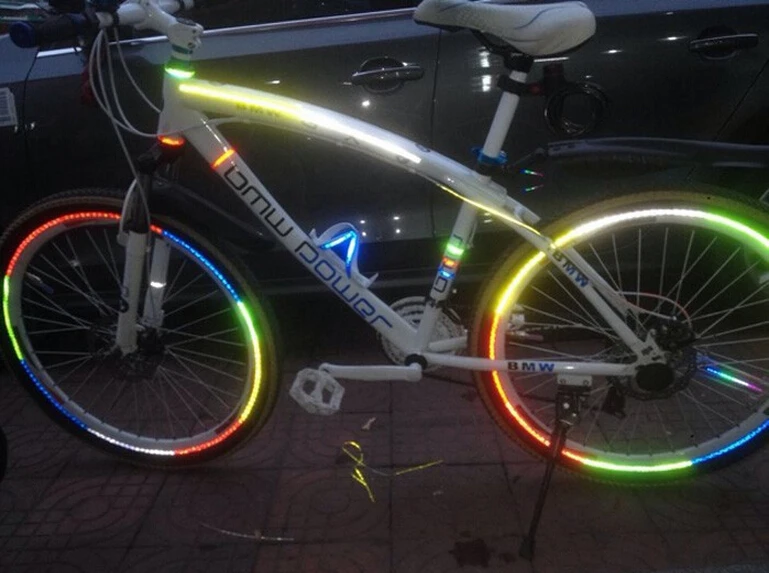 Флуоресцентная наклейка для горного велосипеда, велосипедного обода колеса, Светоотражающая наклейка s для спортивных аксессуаров на открытом воздухе 065A
