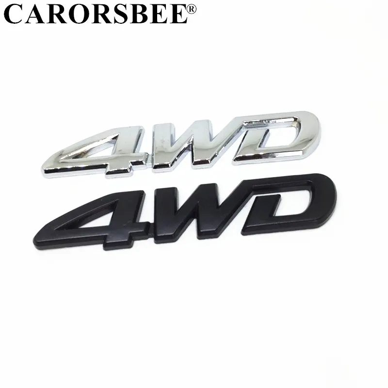 Silver 4x4 4 wheel drive Metal Chrome Racing Emblem Badge Decal Sticker Car Logo