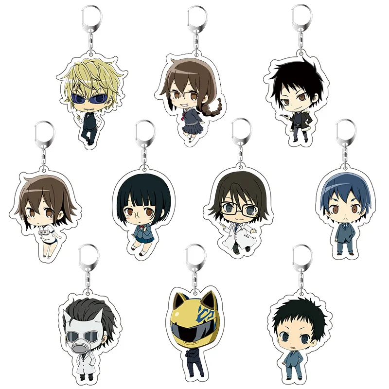 

Anime Durarara!! Standoff Keychain Cartoon Figures DRRR Orihara Izaya Acrylic Key Ring Gifts Pendant llavero Keyring