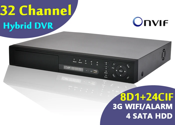 DVR 32 Channel Hybrid 8D1+24CIF16ch alarm 4pcs SATA HDD Stand Alone Video Recorder Support HDMI