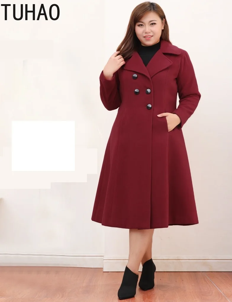 Зимняя женская шерстяная ветровка больших размеров, корейское длинное пальто, теплая шерстяная куртка, Женское пальто 8XL 9XL 10XL размера плюс MS