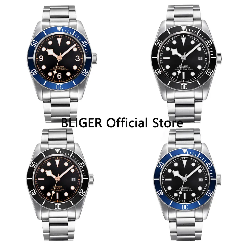 

Luxury Brand 41mm Black Dial Sapphire Crystal Luminous Stainless Band Waterproof Miyota 8215 Automatic Movement Men's Watch