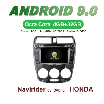 

Navirider GPS Android 9.0 bluetooth stereo 4-Core 8-Core car DVD player for HONDA CITY 08-12 MT head unit autoradio accessories