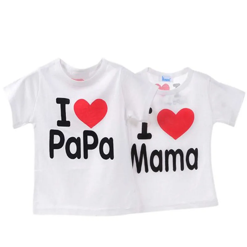 

baby kids unisex t shirt boys and girls in short sleeves t-shirt i love my mom and dad love cotton tops section t-shirt new