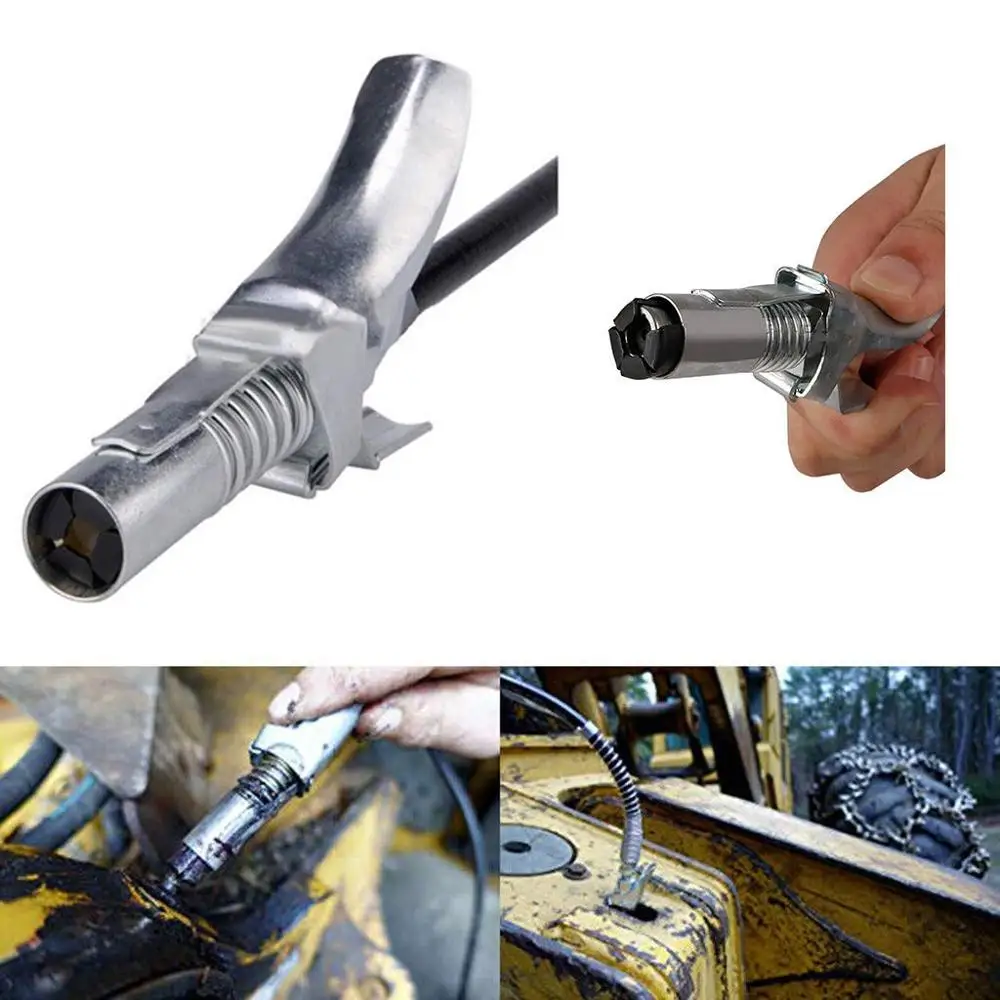 

High Performance Grease Coupler Lubricating Gun Nozzle Pistol Grip Style Locking Clamp Type Metal Quick Release for Grease