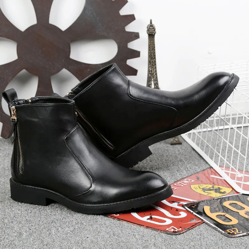 

NEW Men Boots Genuine Leather Boots Large Size Men Casual Boots Lace-Up Bullock Boots Men Black Spring/Autumn Leather Shoes