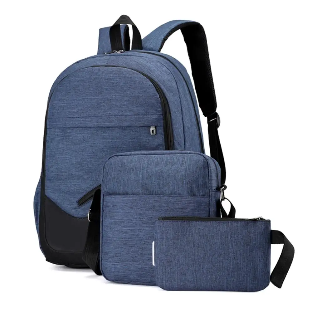 

3pcs/Set Unisex Travel Nylon Backpacks Men Business Backapck High Quality Teen School Bags Clutch Shoulder Bag 2018 New Rucksack