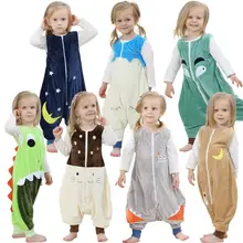 Милые пижамы с героями мультфильмов для новорожденных, Детские спальные мешки, хлопчатобумажная униформа, фланелевая Детская Пижама с защитой от ударов, 3 p/l