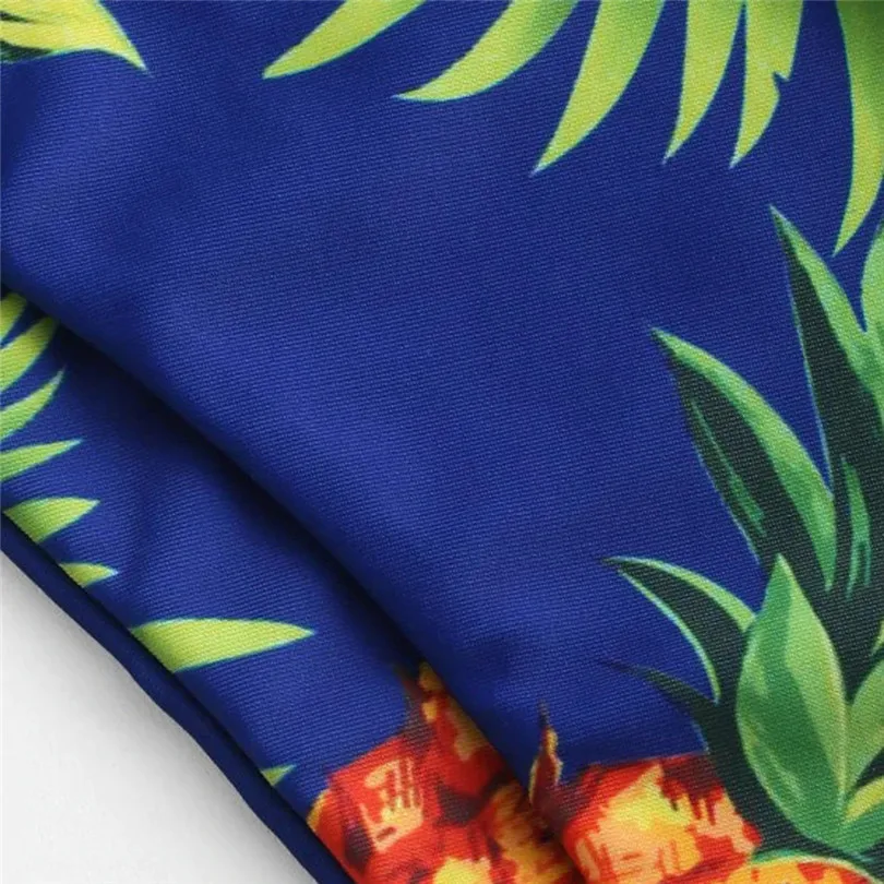 New 2019 Women Bikini Pineapple Bohemian Fruits Print High Cut V Neck Sets Two Pieces Bikini Swimwear Swimsuit Beachwear #E11 (5)