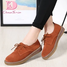 DoraTasia/ г., Демисезонные женские кроссовки, туфли-оксфорды на плоской подошве, женские Кожаные Замшевые водонепроницаемые Мокасины на шнуровке, мокасины на плоской подошве с круглым носком