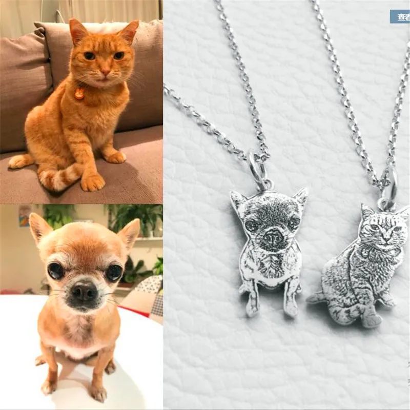 Private custom dog necklace Photo custom pet necklace animal jewelry