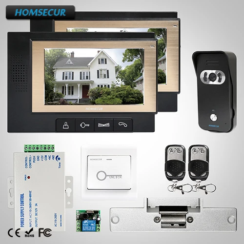 

HOMSECUR 7" Video&Audio Home Intercom+Dual-way Intercom for Home Security TC021-B +TM702-B