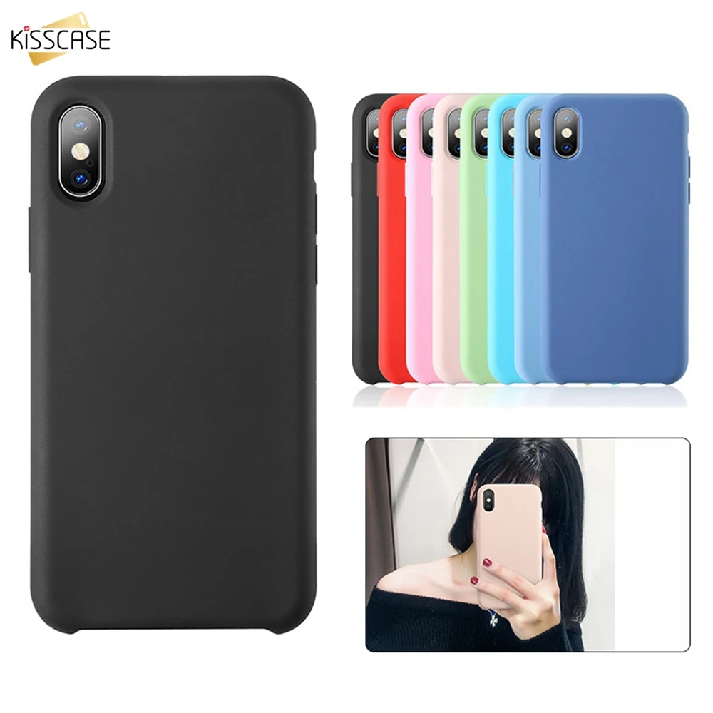 

KISSCASE Candy Color Case For iPhone X 8 7 6 6S Plus XR XS MAX Soft TPU Silicone Phone Case For iPhone 5 5S SE Back Cover Fundas