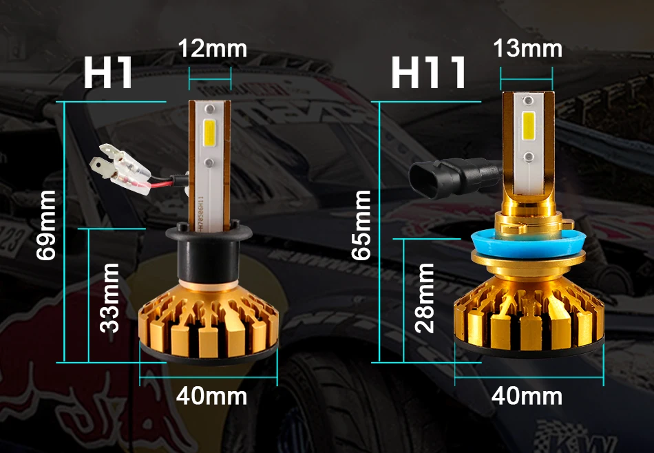 HlXG Mini H11 H4 H7 светодиодный фонарь 4300K CANBUS для автомобильных фар H8 9006 9005 HB3 HB4 белый желтый лм/комплект автомобильных фар