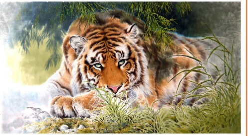 

Knitting Needles 2017 New Diy 3d Diamond Painting Leisurely Tiger Home Decor Set Embroidery Canvas Scroll Mosaic Cross Stitch