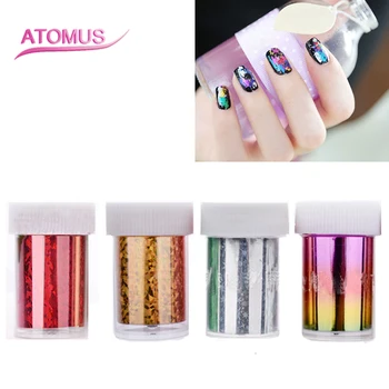 

1pc Nail Foil Folia Transferowa Art Stickers Glitter For Nails Vinyls Folyo Transfer Foils Rolls 4 Colors Holographic Folie