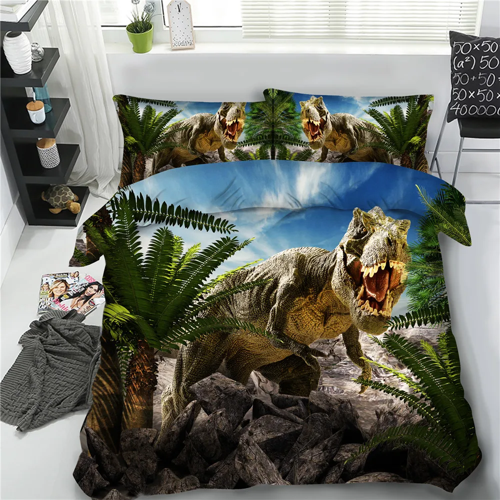 Jurassic series 4/6pcs Dinosaur bedding set for kids boys t rex