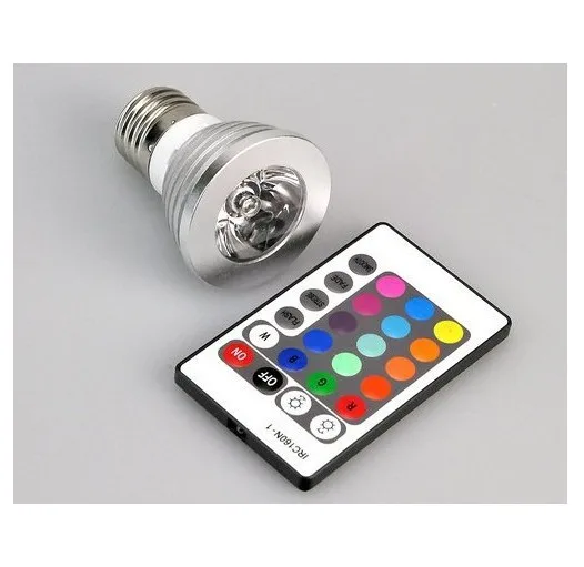 3W E27 gu10 RGB LED Bulb Light 16 Color RGB