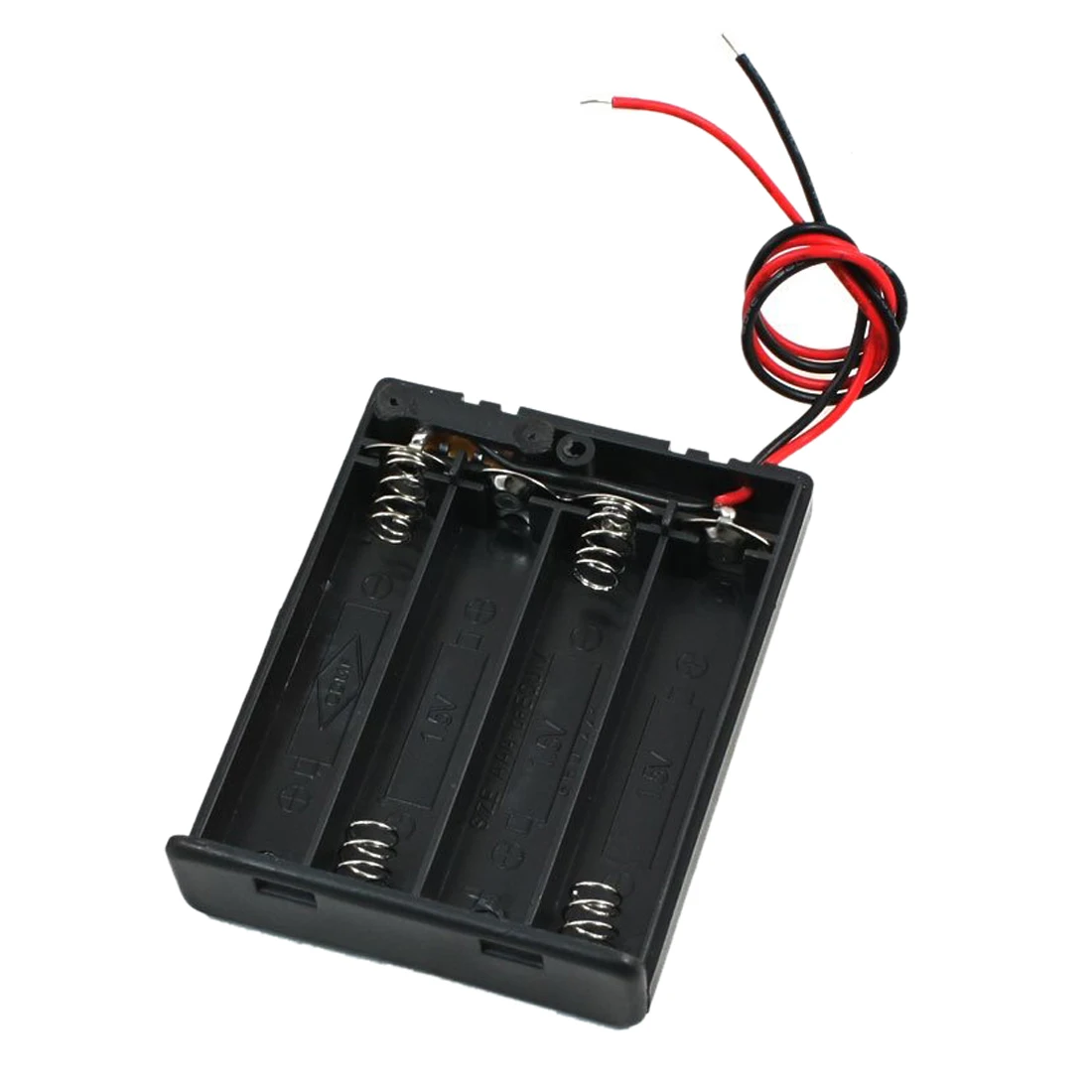 

2-Wire Cable Connector 4 x 1.5V AAA Plastic Battery Case Holder