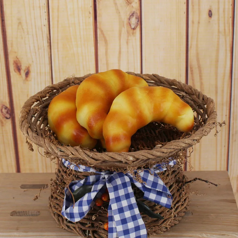 

1:1 Item Miniatures 3D Artificial Croissant Food Simulation Pu Material Fake Bread Decoration Props Bread For Children Kids Toys