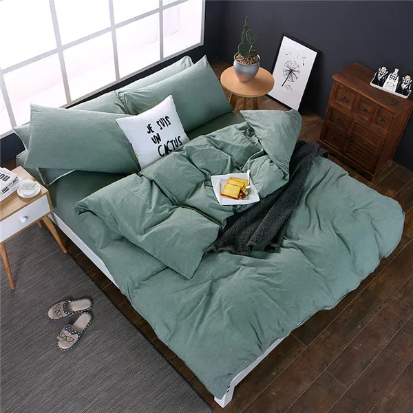 

Simple Style Green Solid Color 1Pcs Home Quilt Cover 100% Polyester Comforter Cover Printed Bed Duvet Cover 200x240cm 7 Size