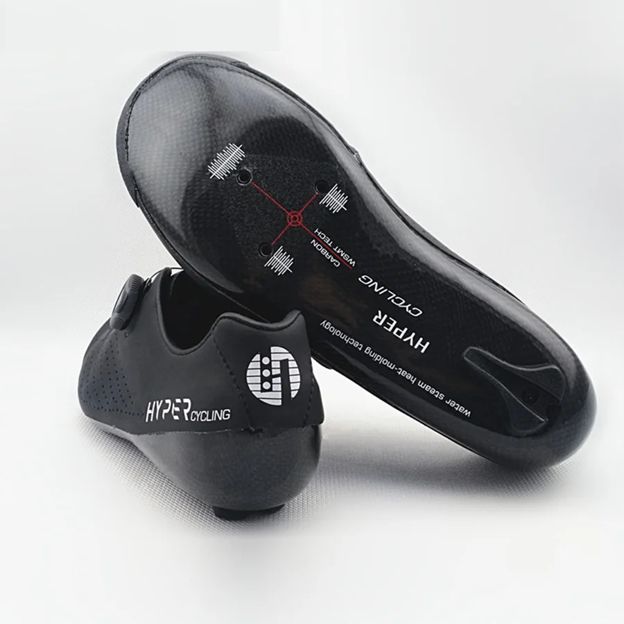Оригинальная гипер велосипедная обувь с теплоизоляцией 3K Углеродное волокно шоссейные велосипедные кроссовки 1 шнурки самоблокирующиеся термопластичные велосипедные