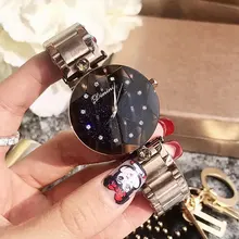 Luxury Brand Women Quartz Watch Rhinestone Casual Dress Watches Rose Gold Crystal Ladies Leather Watch clock relogio feminino